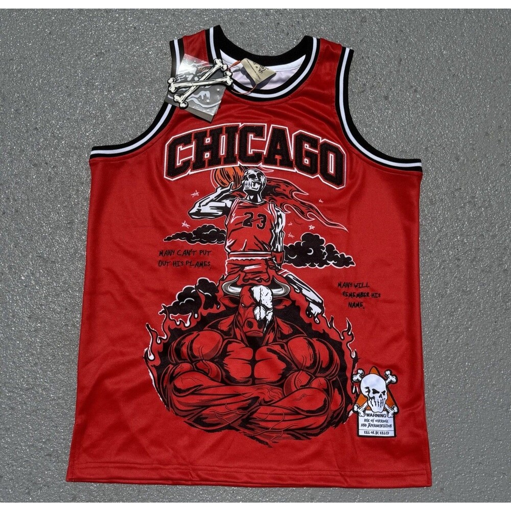 Men’s NBA Chicago Bulls Michael Jordan Basketball Jersey Brand X Red Medium